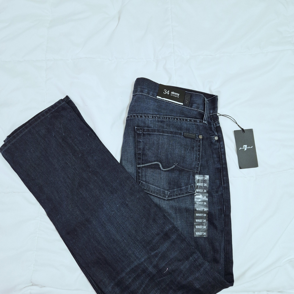 7 For All Mankind Men's Dark Blue Jeans